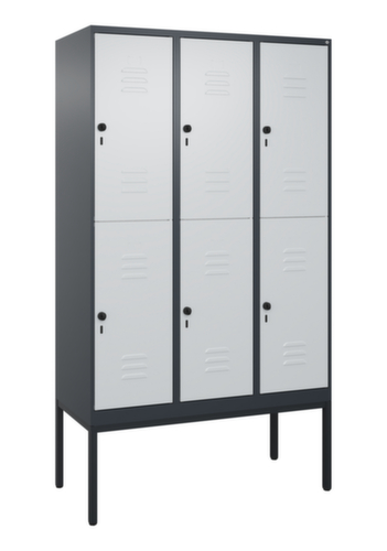 C+P Armoire vestiaire à deux niveaux Classic Plus, largeur de compartiment 400 mm