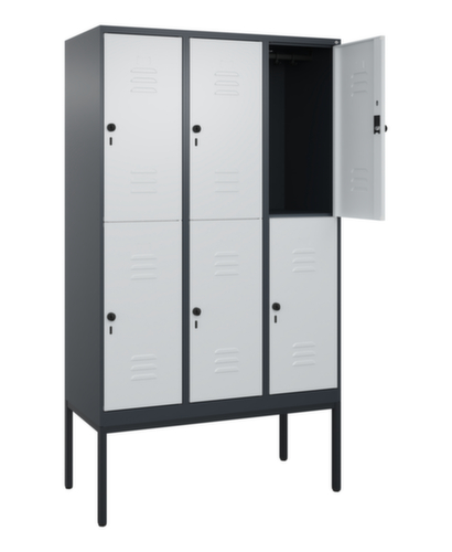 C+P Armoire vestiaire à deux niveaux Classic Plus, largeur de compartiment 400 mm  L