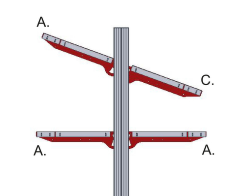 Rocholz Tablette à accrocher System Flex Typ C pour table d'emballage, largeur x profondeur 1000 x 400 mm  L