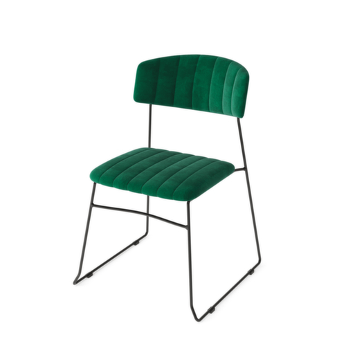 VEBA Chaise capitonnée Essentials Mundo, assise tissu velours (100 % polyester), vert  L