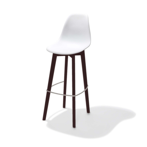 VEBA tabouret de bar Essentials Keeve avec dossier élevé, assise blanc  L