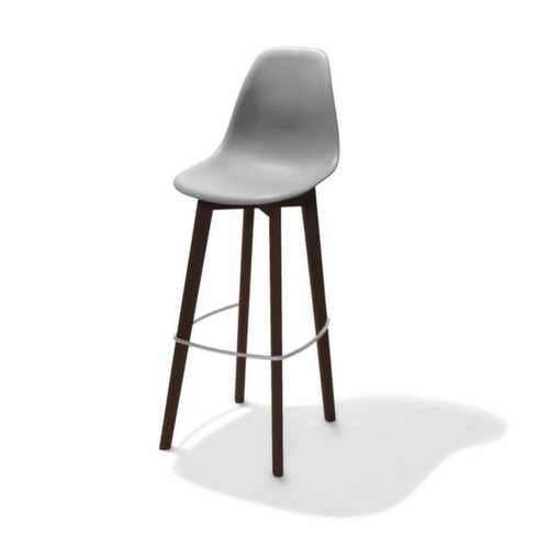 VEBA tabouret de bar Essentials Keeve avec dossier élevé, assise gris  L