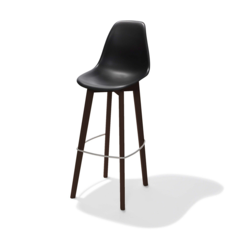 VEBA tabouret de bar Essentials Keeve avec dossier élevé, assise noir  L