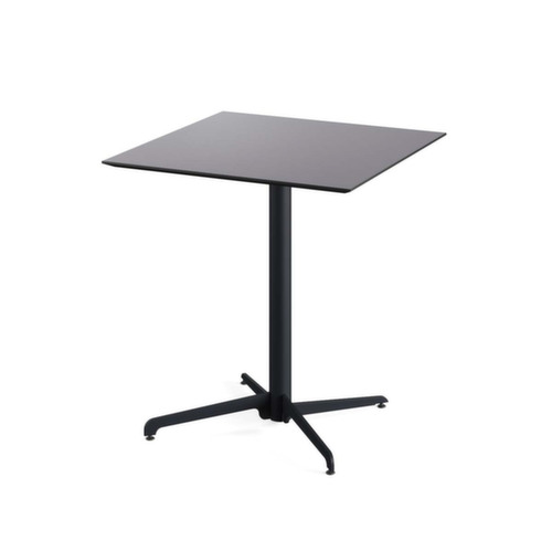 VEBA Table de bistro Essentials X Cross, largeur x profondeur 700 x 700 mm, panneau noir  L