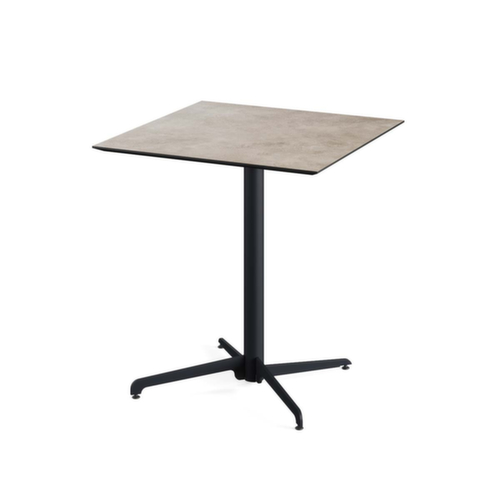 VEBA Table de bistro Essentials X Cross, largeur x profondeur 700 x 700 mm, panneau Moonstone  L