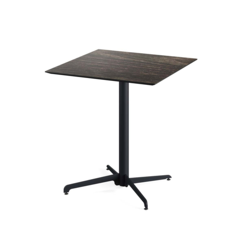 VEBA Table de bistro Essentials X Cross, largeur x profondeur 700 x 700 mm, panneau bois délavé  L