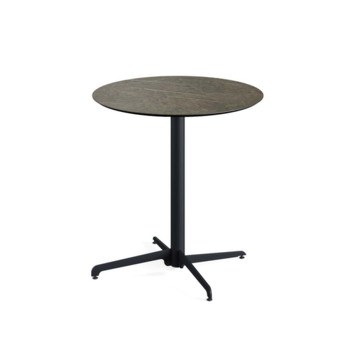 VEBA Table de bistro Essentials X Cross, Ø 700 mm, panneau Midnight Marble  L