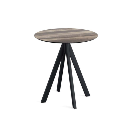 VEBA Table de bistro Essentials Infinity, Ø 700 mm, panneau bois tropical  L