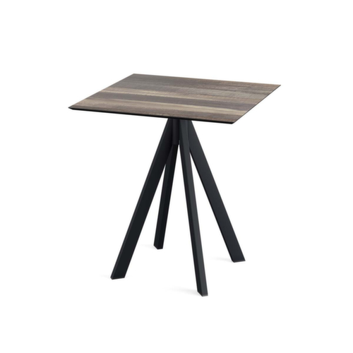 VEBA Table de bistro Essentials Infinity, largeur x profondeur 700 x 700 mm, panneau bois tropical  L