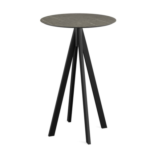 VEBA Table haute Essentials Infinity, Ø 700 mm, panneau Midnight Marble  L