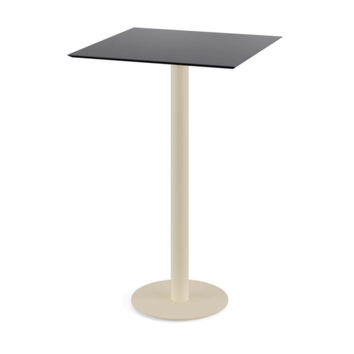 VEBA Table haute Essentials Urban, largeur x profondeur 700 x 700 mm, panneau noir  L