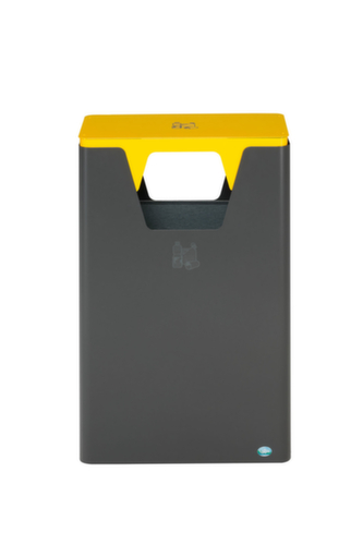 VAR Collecteur de recyclage WSG 82, 60 l, fer micacé, couvercle RAL1023 jaune signalisation  L