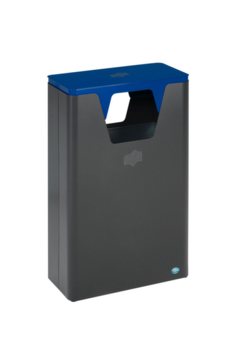 VAR Collecteur de recyclage WSG 82, 60 l, fer micacé, couvercle RAL5010 bleu gentiane  L