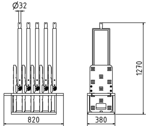 Schake kit de balises rabattables, hauteur x largeur 1270 x 820 mm  L