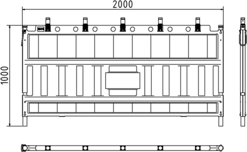 Schake Barrière NOX, hauteur x longueur 1000 x 2000 mm  L