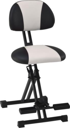 meychair Siège assis-debout rabattable Futura Light AF-SR avec dossier, hauteur d’assise 550 - 770 mm, assise noir/blanc  L