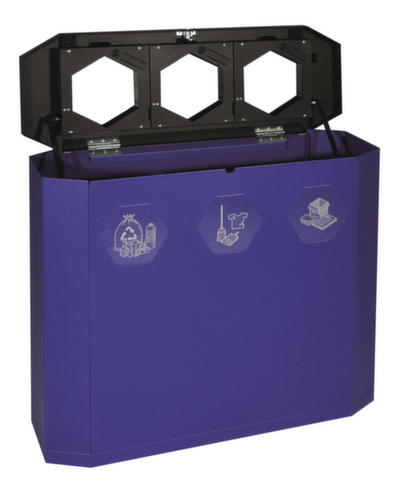 stumpf Station de collecte de matières recyclables mobile S Sixco 3 »smart«, 3 x 45 l  L