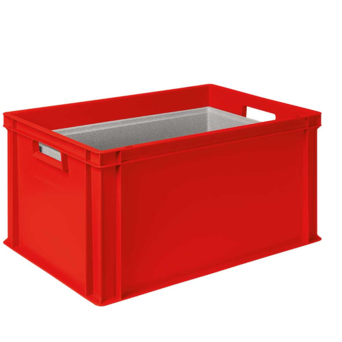 Bac gerbable norme Europe avec boîte isotherme, rouge, capacité 65 l, couvercle indépendant pour boîte isotherme  L