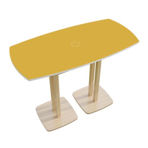 Paperflow Table haute en forme de fût Woody, largeur x profondeur 1140 x 750 mm, panneau jaune  L