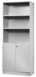 Etagère combinée Sina avec porte, 3 compartiments de rayonnage, largeur 800 mm, gris clair