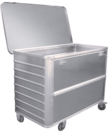 Gmöhling Chariot à caisses en aluminium avec paroi pliante, capacité 355 l