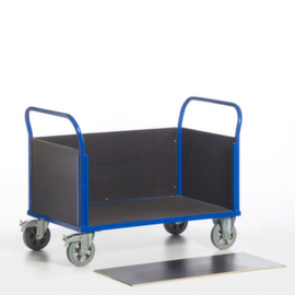 Rollcart Chariot quatre ridelles avec plateau antidérapant, force 1200 kg, plateau longueur x largeur 1600 x 770 mm