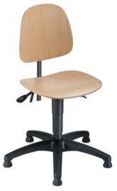 meychair Siège d'atelier pivotant Workster Allround avec assise inclinable, assise hêtre nature, avec patins en plastique