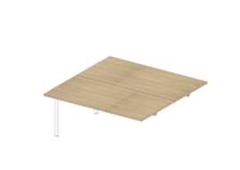 Quadrifoglio Table de rallonge Practika pour bureau Bench avec piètement 4 pieds, largeur x profondeur 1600 x 1600 mm, plaque chêne