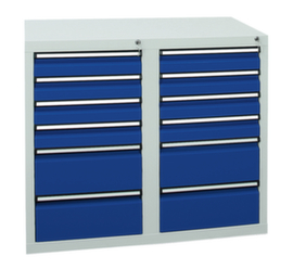 stumpf Armoire à tiroirs ST 410, 12 tiroir(s), RAL7035 gris clair/RAL5010 bleu gentiane