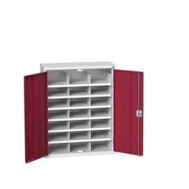 bott Armoire de tri courrier verso, 21 compartiments, RAL7035 gris clair/RAL3004 rouge pourpre