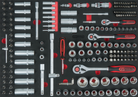 KS Tools Jeu de douilles 1/4"+3/8"+1/2"