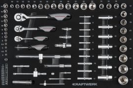 KRAFTWERK® Insert de clé à douille 1/4"+3/8"+1/2" 86 pcs.