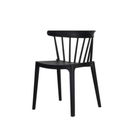 VEBA Chaise empilable Essentials Windson, assise noir, piètement 4 pieds