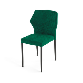 VEBA Chaise capitonnée Essentials Louis, assise tissu velours (100 % polyester), vert