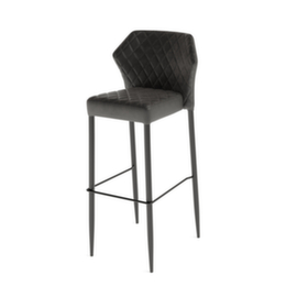 VEBA Tabouret de bar Essentials Louis, assise noir