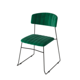 VEBA Chaise capitonnée Essentials Mundo, assise tissu velours (100 % polyester), vert