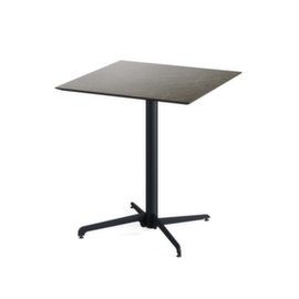 VEBA Table de bistro Essentials X Cross, largeur x profondeur 700 x 700 mm, panneau Midnight Marble