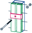 Poste central pour parois de séparation, hauteur 2200 mm  S