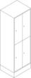 C+P Armoire vestiaire Evolo gris clair avec 1x2 compartiments + portes déco, largeur de compartiment 300 mm  S