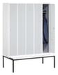 C+P Armoire vestiaire Classic gris clair avec banc + 5 compartiments, largeur de compartiment 400 mm