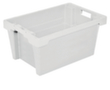 Conteneurs à gerbage rotatif Euronorm, blanc nature, capacité 50 l