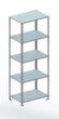 META Etagère à visser FIX, 5 tablettes, RAL7035 gris clair