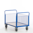 Rollcart Wagon à trois parois en grille, force 500 kg, plateau longueur x largeur 1200 x 780 mm  S