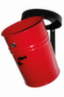 Poubelle antifeu FIRE EX pour fixation murale, 24 l, rouge, partie supérieure noir