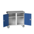 bott poste de travail mobile verso, 2 armoires, RAL7035 gris clair/RAL5010 bleu gentiane