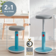 Leitz tabouret assis-debout Ergo Cosy Aktiv, assise gris, partie inférieure du pied antidérapante  S