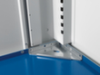 bott Armoire à tiroirs cubio surface de base 1050x750 mm, 5 tiroir(s), RAL7035 gris clair/RAL5010 bleu gentiane  S