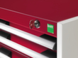 bott Armoire à tiroirs cubio surface de base 800x750 mm, 4 tiroir(s), RAL7035 gris clair/RAL3004 rouge pourpre  S