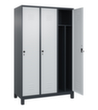 C+P Armoire vestiaire Classic Plus pour une séparation en noir et blanc, largeur de compartiment 400 mm  S