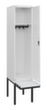 C+P Armoire vestiaire Classic Plus avec banc, largeur de compartiment 400 mm  S